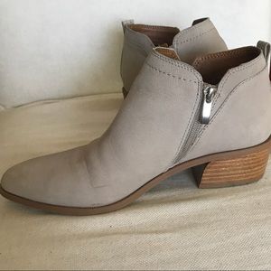 Franco Sarto Taupe Ankle Booties with Zipper